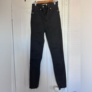 Madewell 11in high rise skinny jeans raw hem